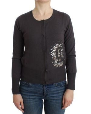 John Galliano Elegant Sequined Wool Cardigan - Grey