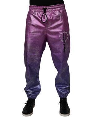 Dolce & Gabbana Two Tone Jogger Sweatmen's Trousers - Purple