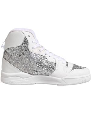 Chiara Ferragni Glitter Hightop Trainers - Grey