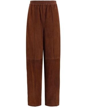Fabiana Filippi Brown Leather Casual Trousers