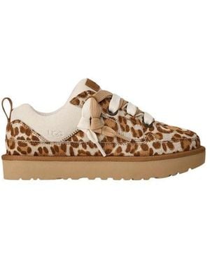 UGG Beige Suede Leather Platform Pumps - Metallic