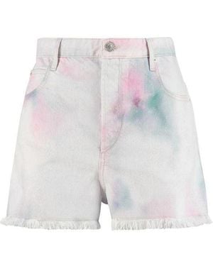 Isabel Marant Multicolour Denim Shorts - White