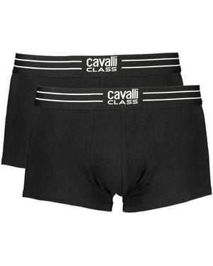 Roberto Cavalli Black Cotton Men's Boxer Briefs