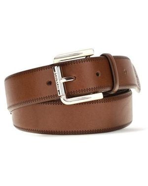 Max Mara Brown Calf Leather Bos Taurus Regular Belt