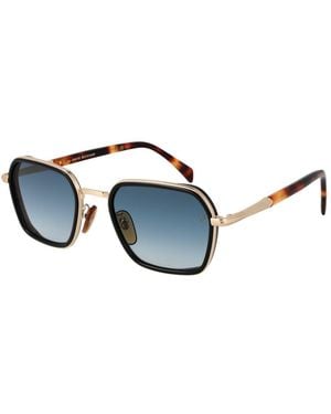 David Beckham Gold Metal Sunglasses - Blue