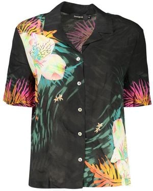 Desigual Black Viscose S Shirt - Green