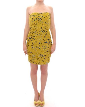 Sachin & Babi Strapless Bubble Mini Shift Dress - Yellow