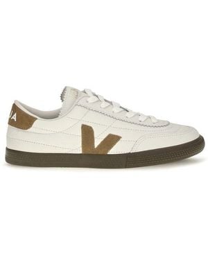 Veja White Calf Leather Bos Taurus Low Top Sneakers