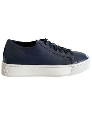 Santoni Blue Leather Sneaker