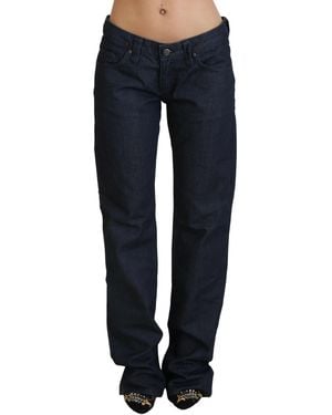 Exte Exte Dark Low Waist Straight Fit Denim Jeans - Blue