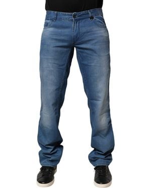 Verri Blue Washed Cotton Regular Fit Men Denim Trouser Jeans