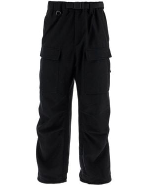 Y-3 Flannel Cargo Trousers For Men - Black