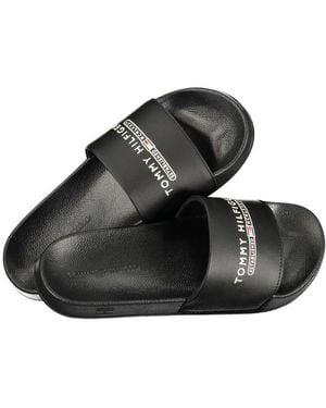 Tommy Hilfiger Black Polyurethane Men Slipper