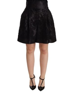 Dolce & Gabbana Shorts Floral Embroidery - Black