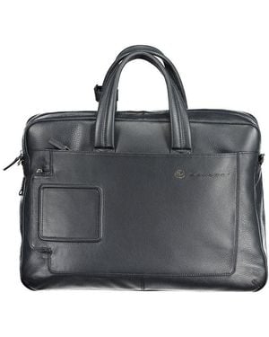 Piquadro Blu Leather Briefcase - Black