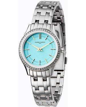 Pierre Cardin Gray Stainless Steel Dress Watch - Blue
