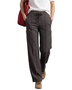Street One Brown Polyester Cargo Pants - Gray