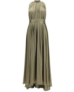 Sa Su Phi Bicolour Polyester Long Dress - Green