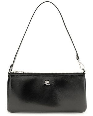 Courreges Cowhide Shoulder Bag - Black