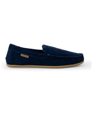 Ralph Lauren Blue Faux Fur Slippers