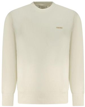 Calvin Klein Beige Cotton Men's Sweatshirt - White