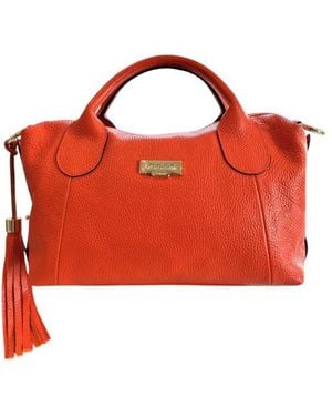 Baldinini Orange Cowhide Shoulder Bag - Red