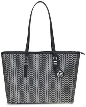Michael Kors Quinn Large Jacquard Logo Tote Bag - Grey