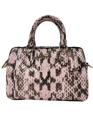 COACH Mini Rowan Snake Skin Crossbody Bag - Black