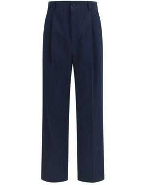 Valentino Garavani Blue Cotton Casual Trousers