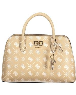 Guess Black Polyurethane Shoulder Bag - Natural