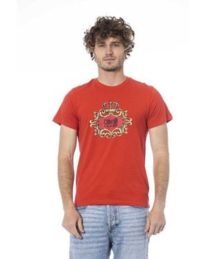 Roberto Cavalli Red Cotton Men T