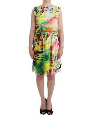 Lanre Da Silva Ajayi Multicolour Organza Sheath Dress - Green