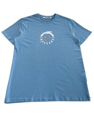 Trussardi Beachwear Cotton T-Shirt - Blue
