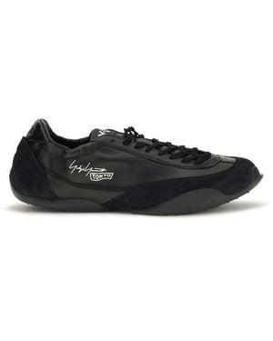 Y-3 Black Calf Leather Bos Taurus Athletic Sneakers - Eu43/us10