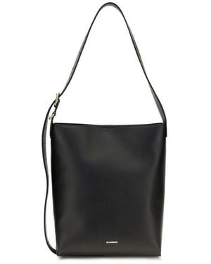 Jil Sander Black Calf Leather Bos Taurus Handbag