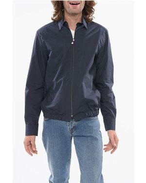 Corneliani Button-Down Collar Windbreaker Jacket - Blue
