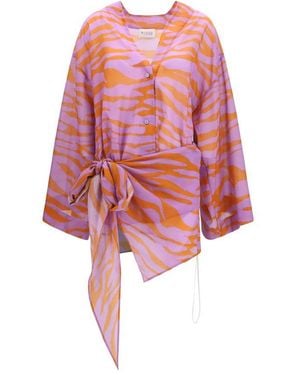 The Attico Multicolour Cotton Pattern Shirt - Red