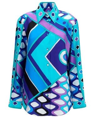 PUCCI Blue Silk Shirt