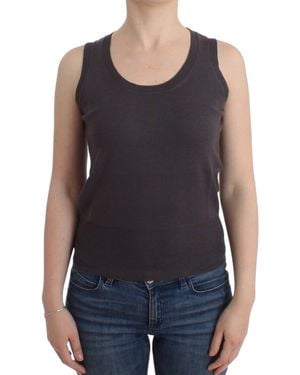 John Galliano Elegant Sleeveless Knit Top - Blue