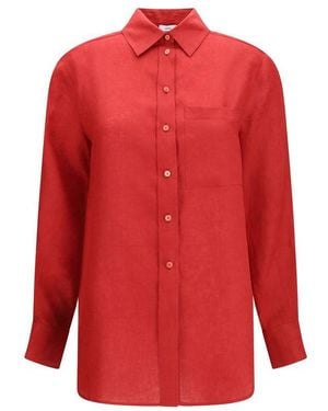 Lardini Multicolor Linen Dress Shirt - Red