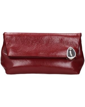 Jil Sander Red Leather Clutch Bag