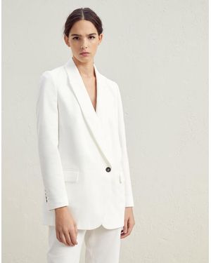 Brunello Cucinelli Natural Cotton Blazer - White