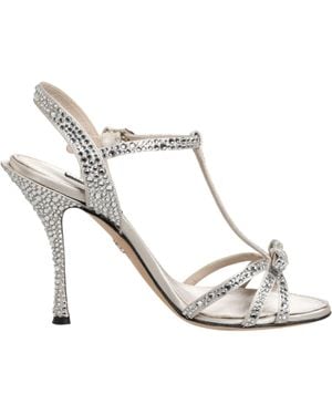 Dolce & Gabbana Crystal-embellished Sandals - White