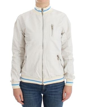 John Galliano Mock Zip Cardigan Sweatshirt Jumper - White
