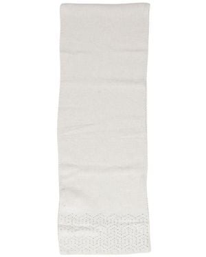 Pieces Beige Polyester Scarf - White