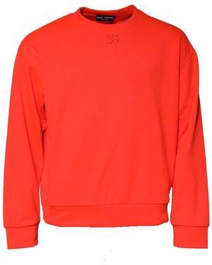 Dolce & Gabbana Orange Polyester Dg Logo Sweatshirt Sweater - Red