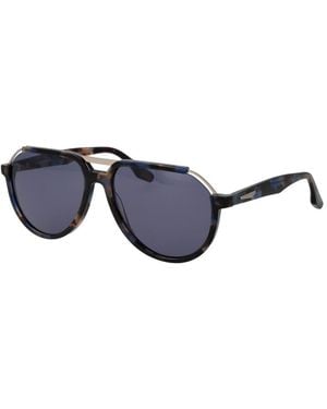 Trussardi Brown Acetate & Stainless Steel Sunglasses - Blue