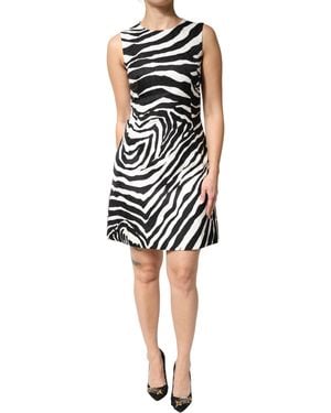 Dolce & Gabbana Zebra Sleeveless A-Line Dress Co+Vi - Black