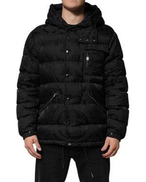 Dolce & Gabbana Patterned Puffer Jacket - Black