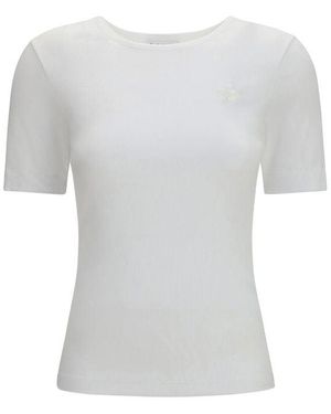 Ganni White Cotton T - Grey